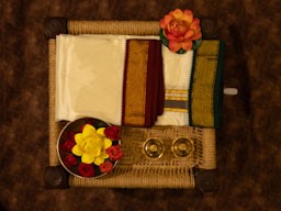 Cream Dhoti (Mix) with Kanga Jamuna Border