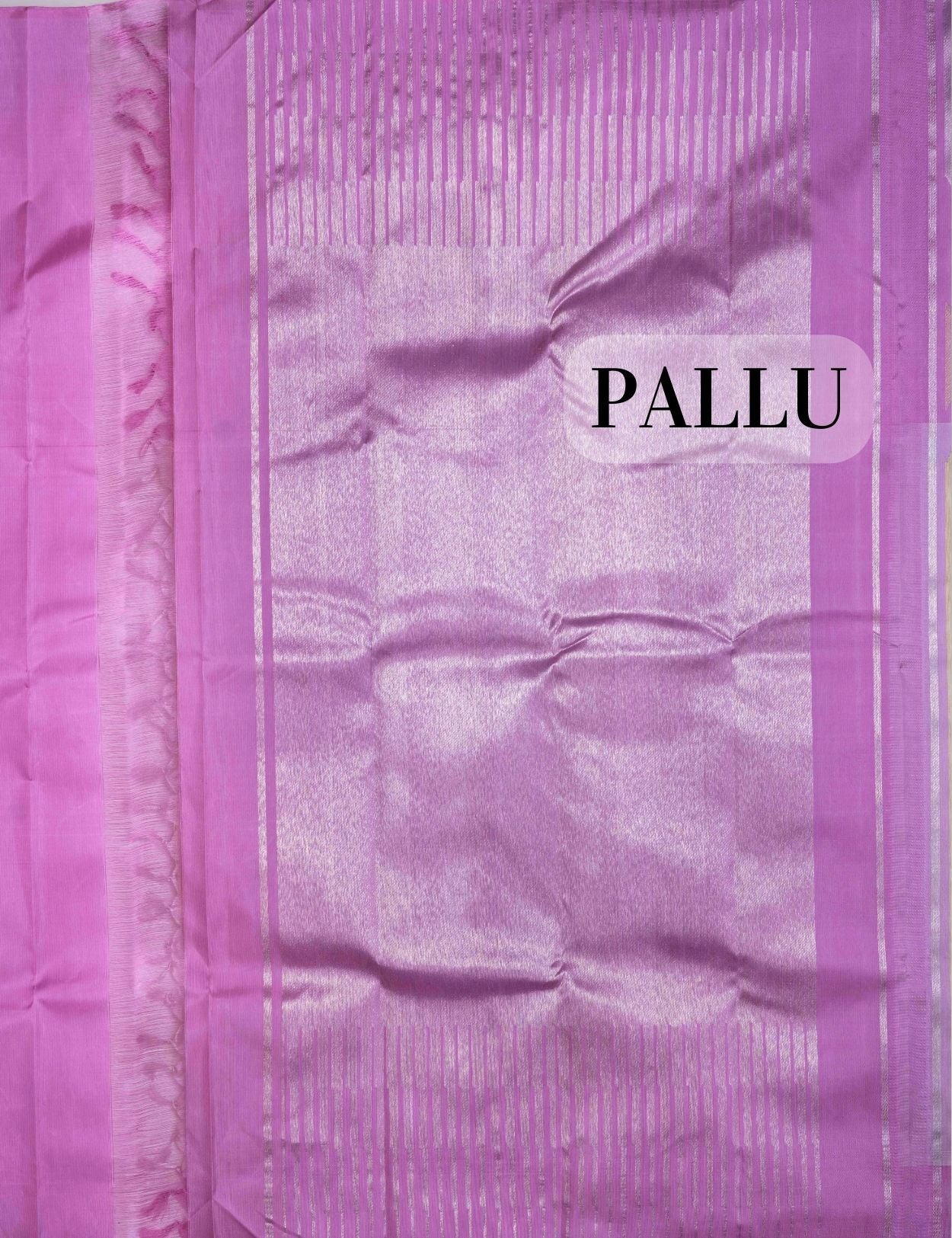 Sandal Kanjivaram Pure Silk Saree 3G Zari  Baby Pink Border