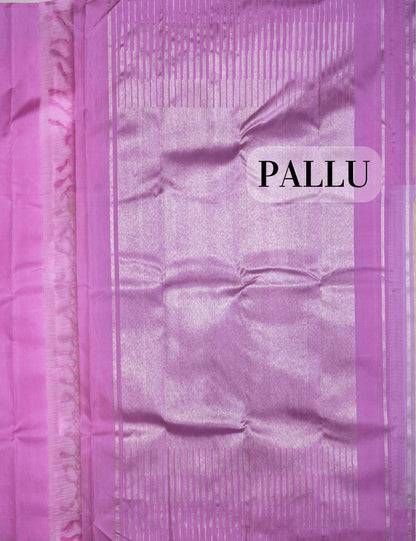 Sandal Kanjivaram Pure Silk Saree 3G Zari  Baby Pink Border