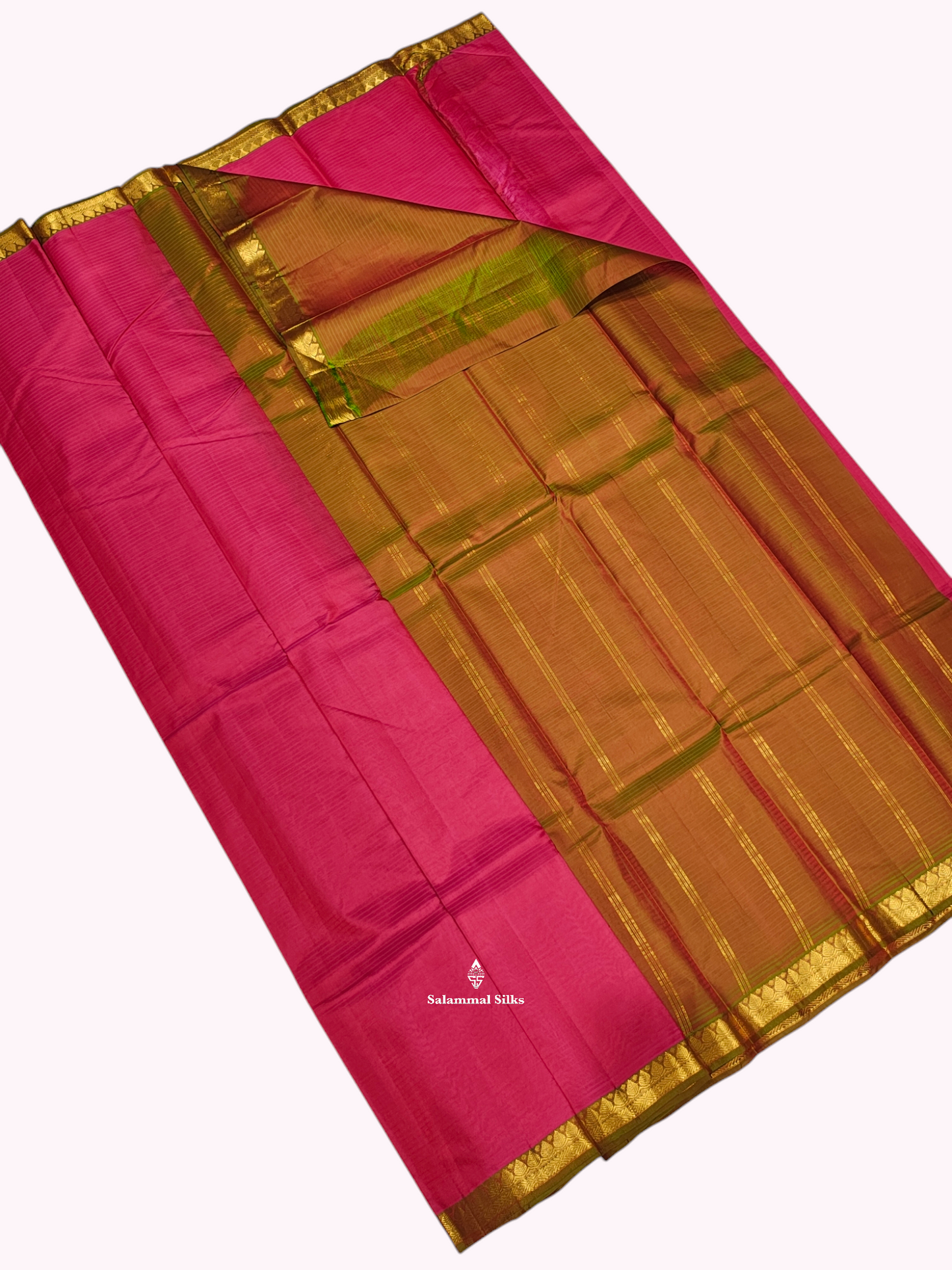 Violet Light Weight Beautiful Pure Silk Saree With Mustard Yellow Small Border