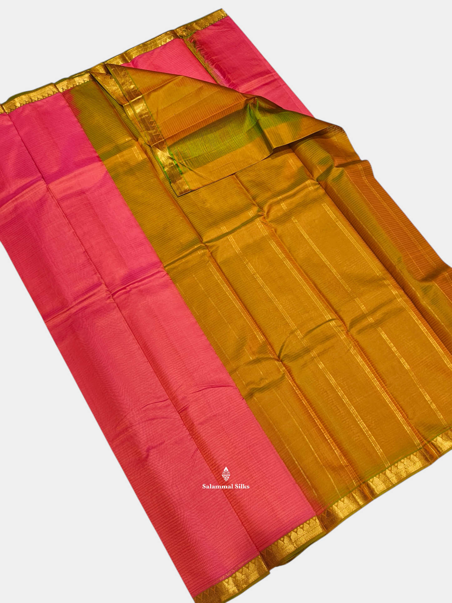 Violet Light Weight Beautiful Pure Silk Saree With Mustard Yellow Small Border