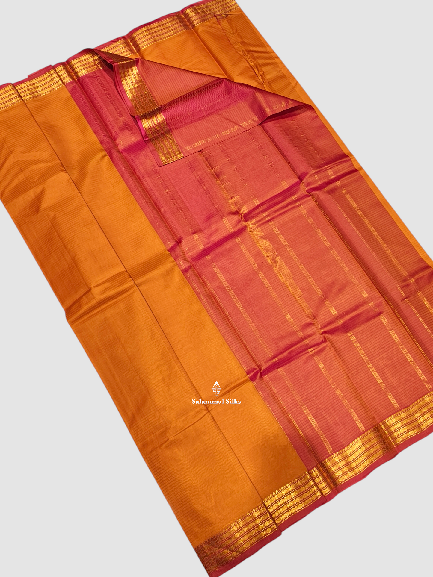 Peach Light Weight Beautiful Pure Silk Saree With Traditional Border