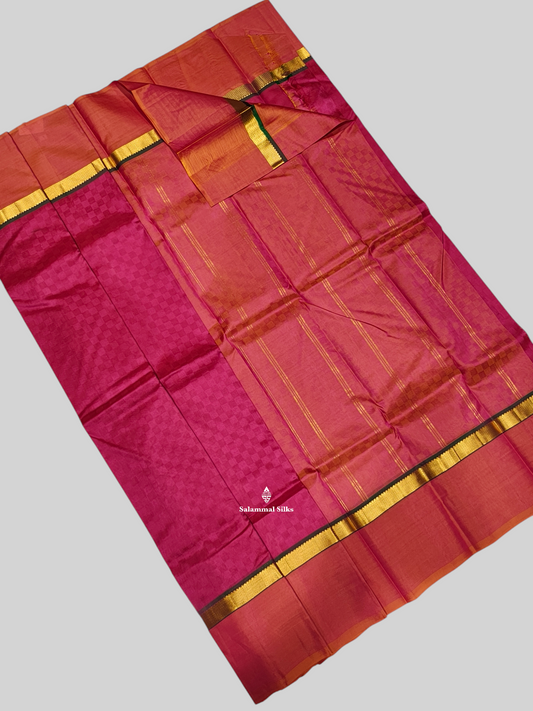 Yellow Light Weight Beautiful Pure Silk Saree With Reddish Pink Long Border