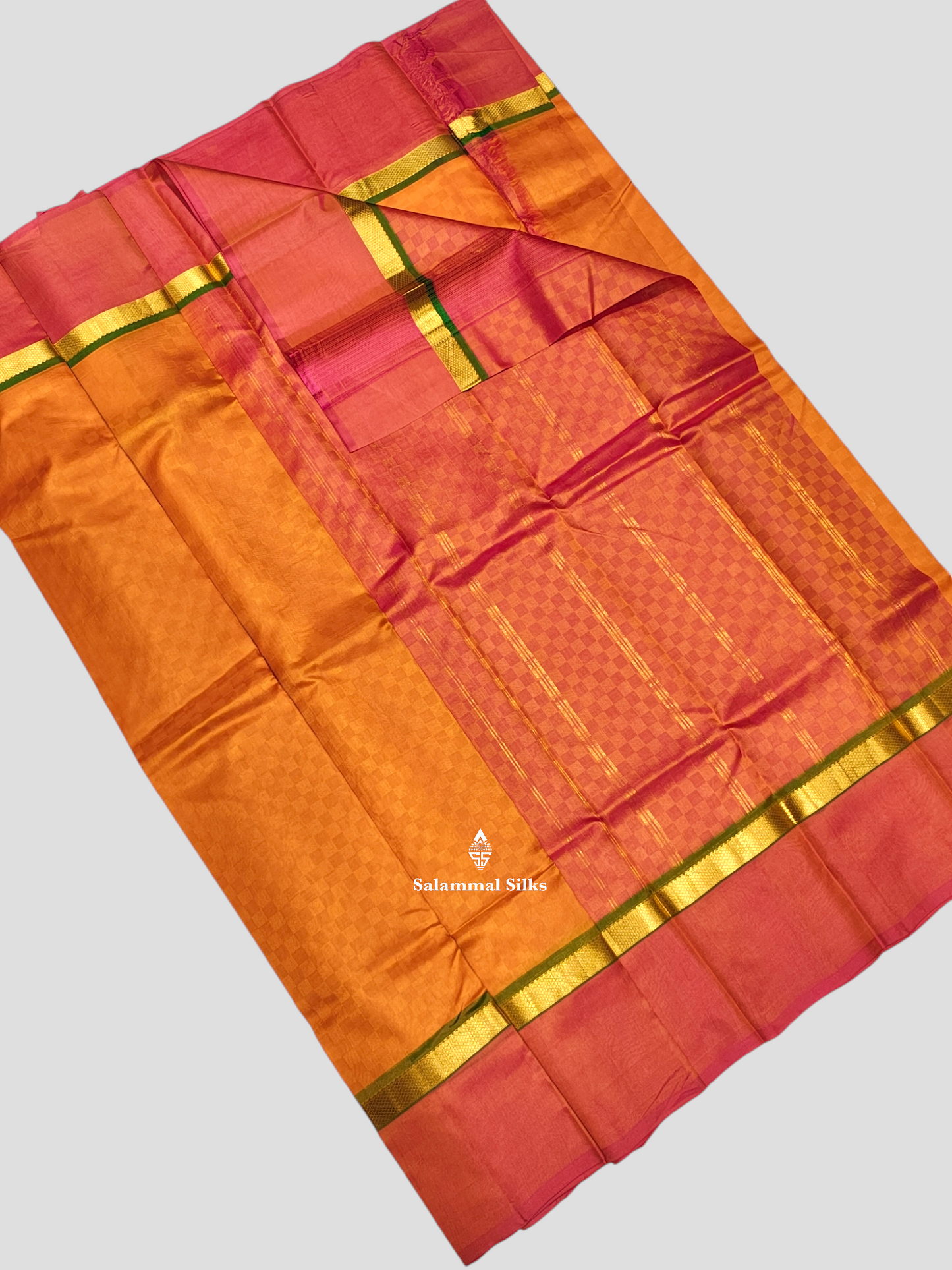 Yellow Light Weight Beautiful Pure Silk Saree With Reddish Pink Long Border