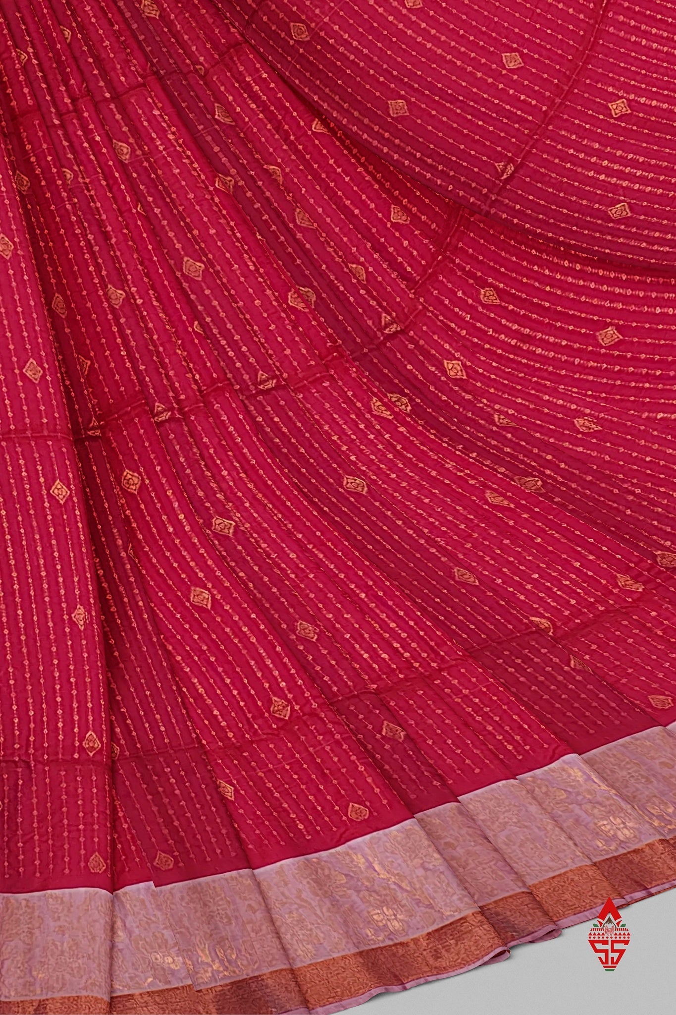 Red Semi Soft Silk Saree With Baby Pink Blouse