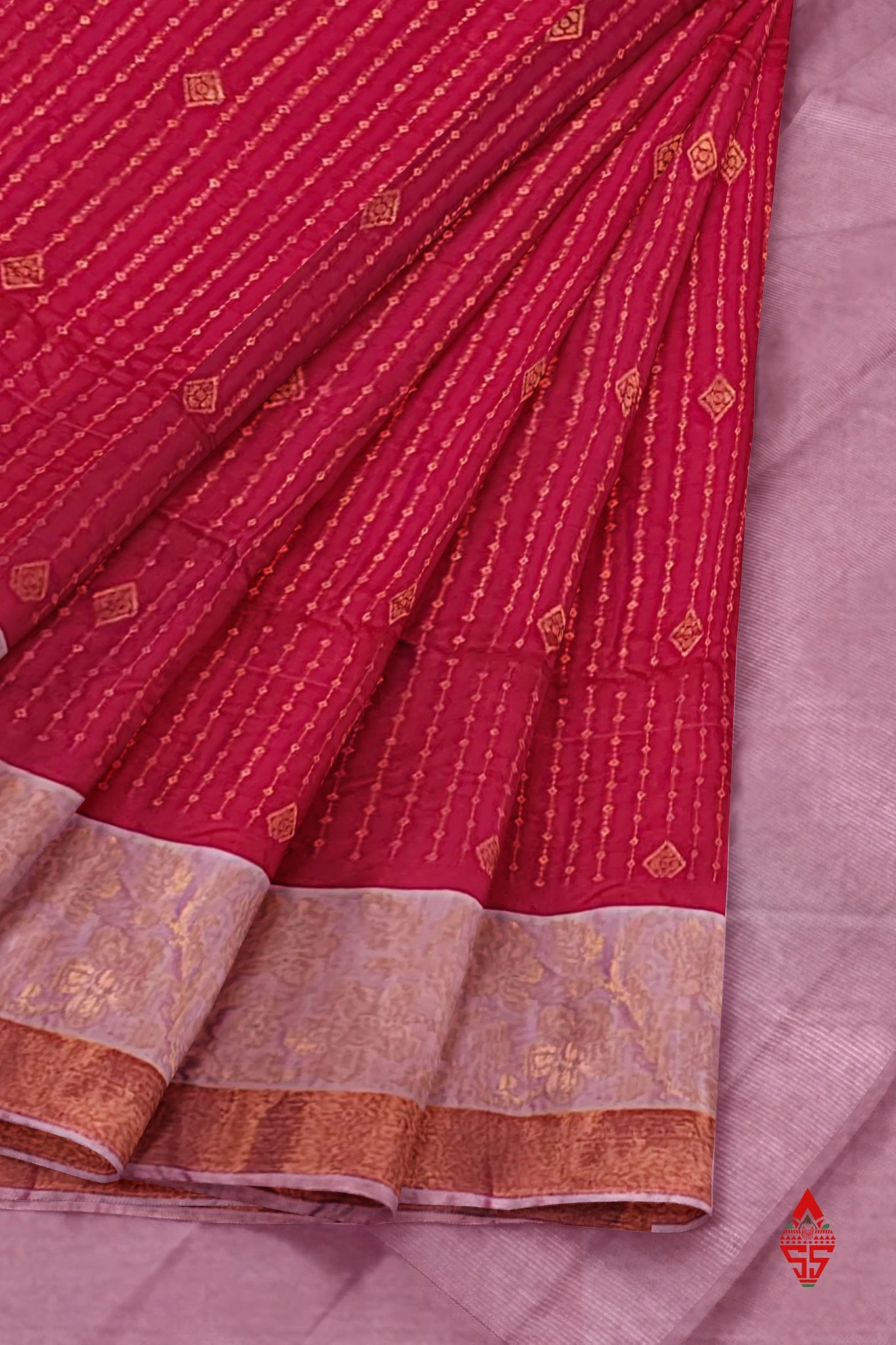 Red Semi Soft Silk Saree With Baby Pink Blouse