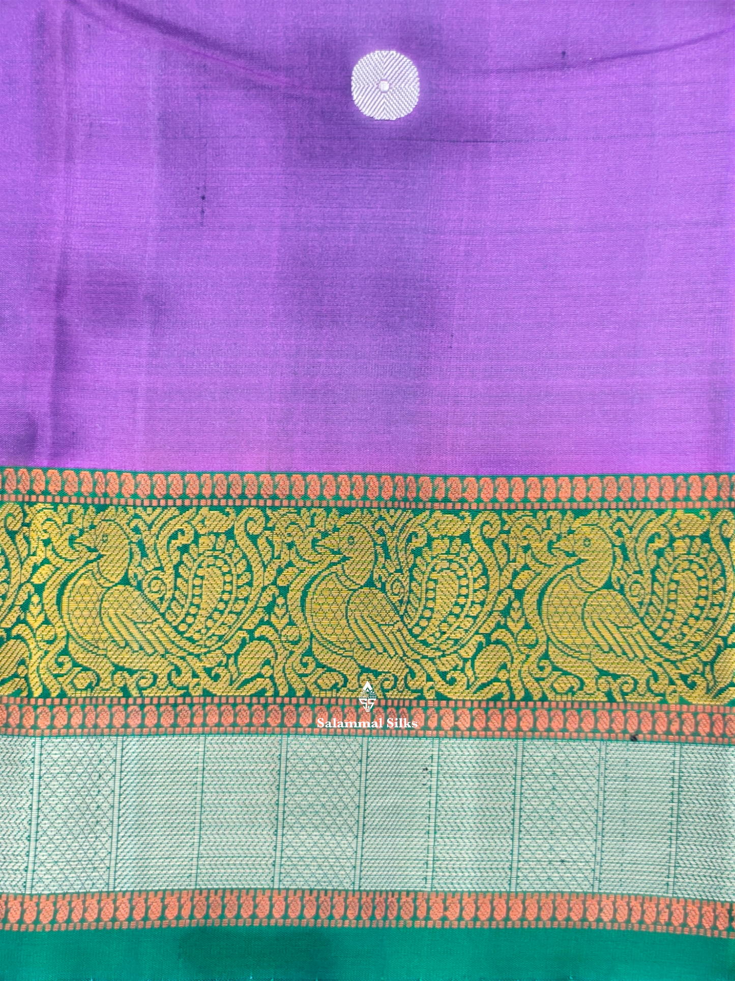 Kanjivaram Violet Pure Silk Saree With Thread Work Border