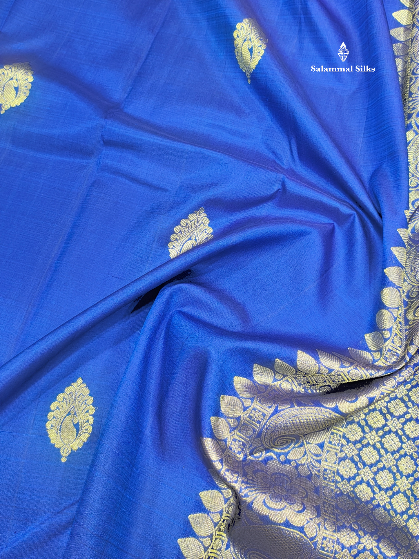 Kanjivaram Ink Blue Fancy Silk Saree With Temple Border