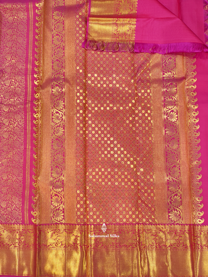 Kanjivaram Korvai Pink  Beautiful Bridal Pure Silk Saree With Blouse