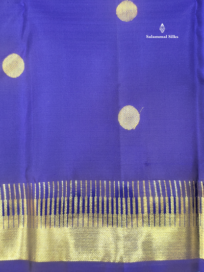 Kanjivaram Royal Blue Pure Silk Saree With Temple Border