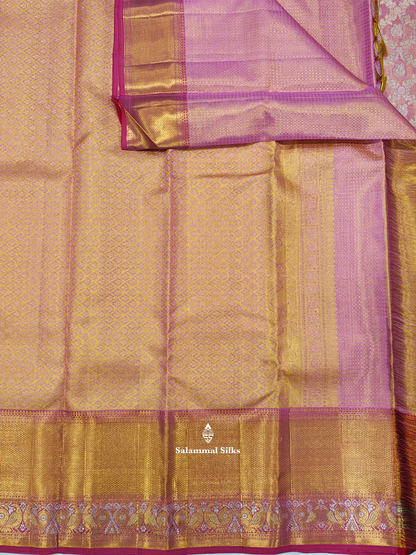 Kanjivaram Korvai Baby Pink Bridal Pure Silk Saree With Blouse