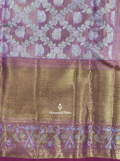 Kanjivaram Korvai Baby Pink Bridal Pure Silk Saree With Blouse