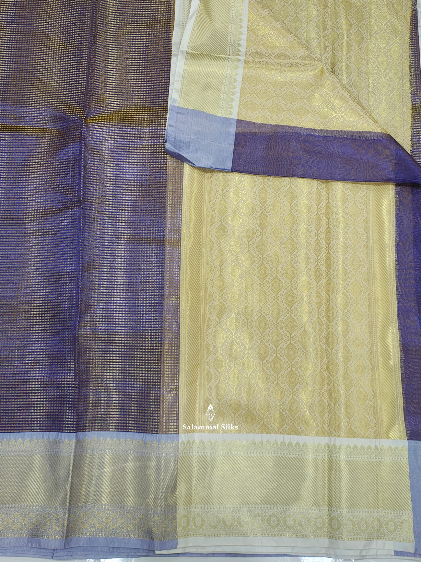 Golden Violet Actor Nayanthara Inspired Beautiful Super Premium Fancy Saree