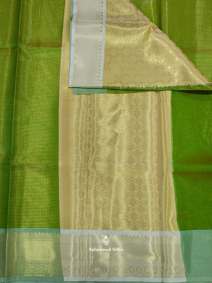 Golden Green Actor Nayanthara Inspired Beautiful Premium Fancy Saree