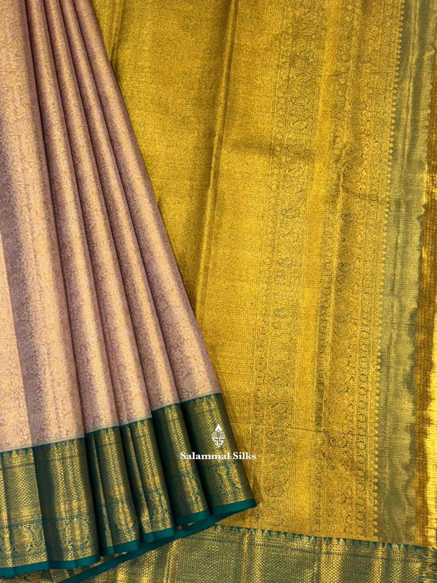 Kanjivaram Baby Pink Tissue Beautiful Wedding Pure Silk Saree With Green Border