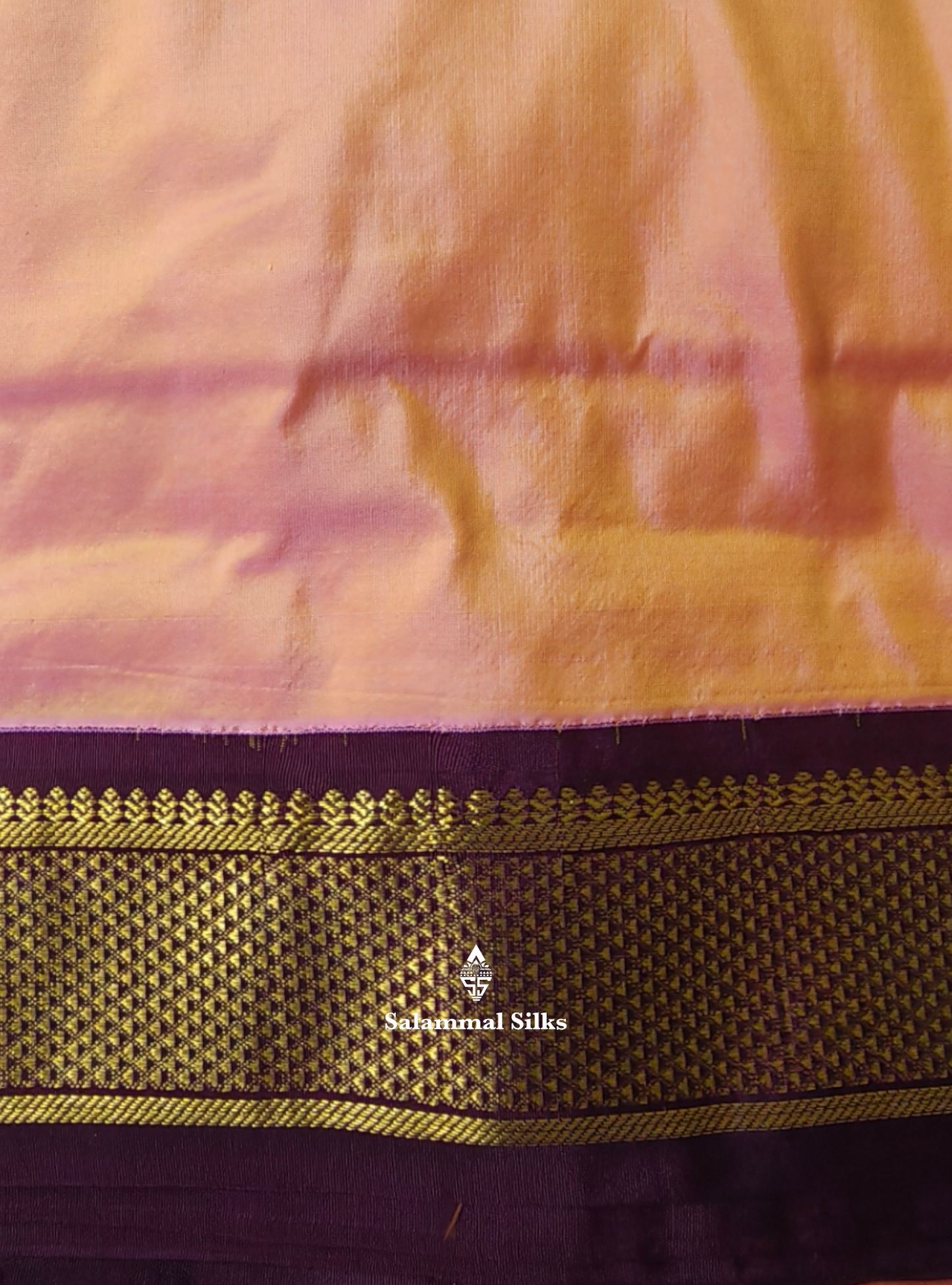 Kanjivaram Beautiful Peach 9Yards Pure Silk Saree With 5inch Maroon Border