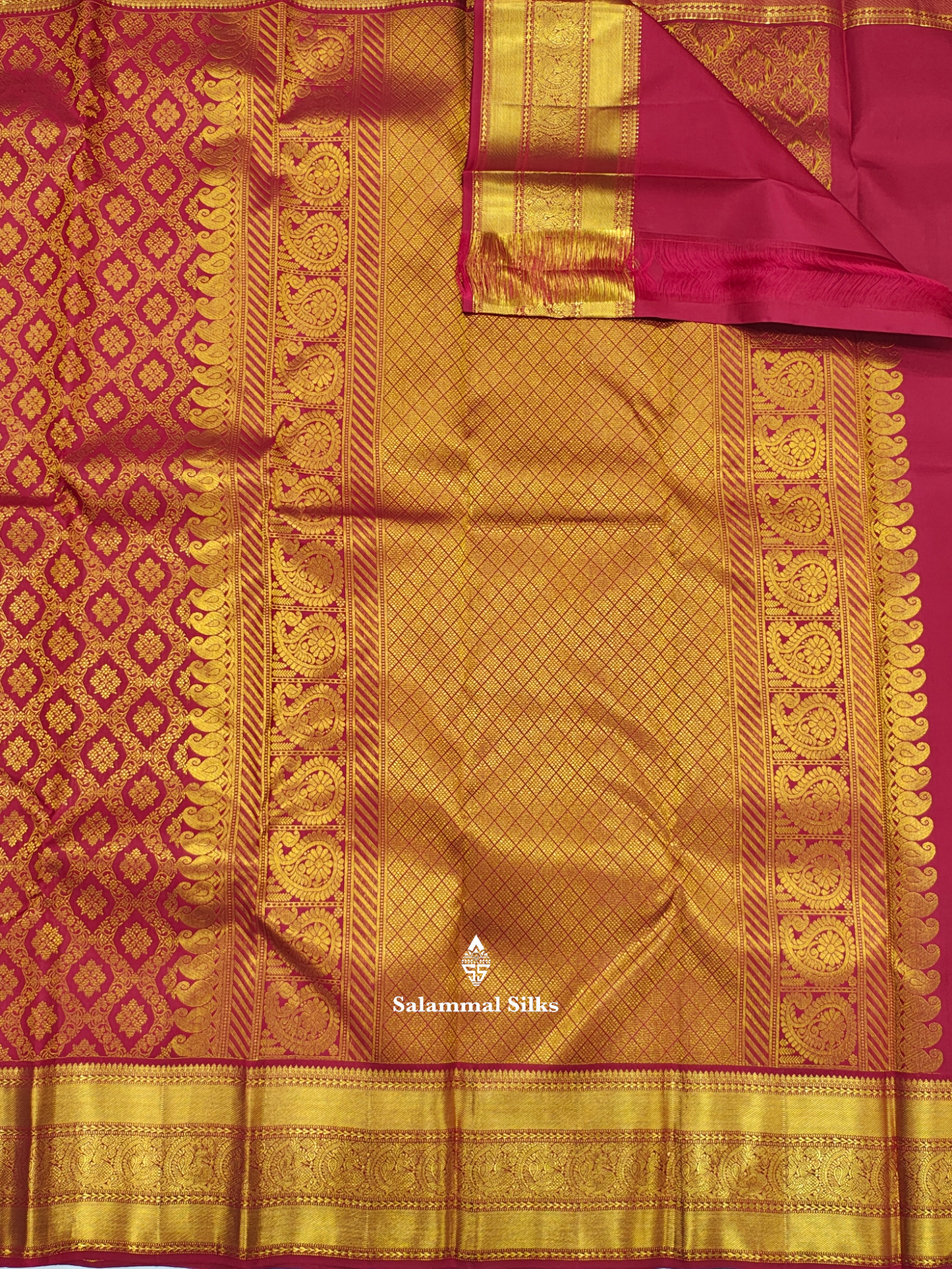 Kanjivaram Beautiful Maroon Pure Silk Saree With Gold Zari Border