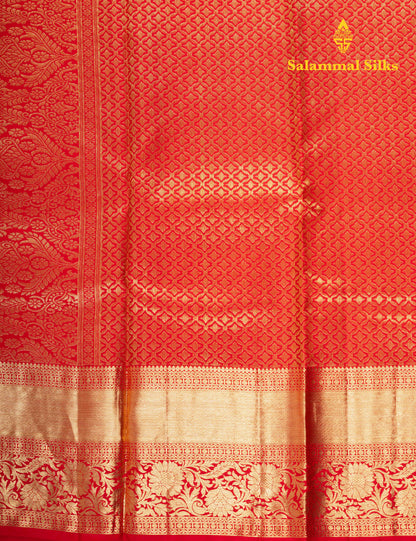 Kanjivaram Red Grand Pure Silk Saree With Blouse