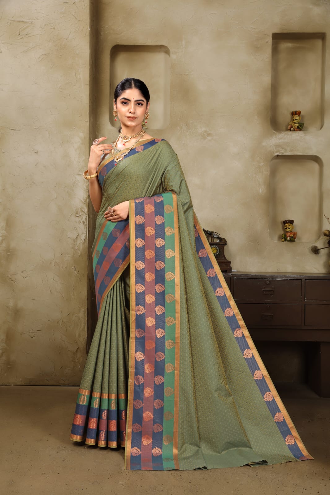 Green Poonthamizh Saree