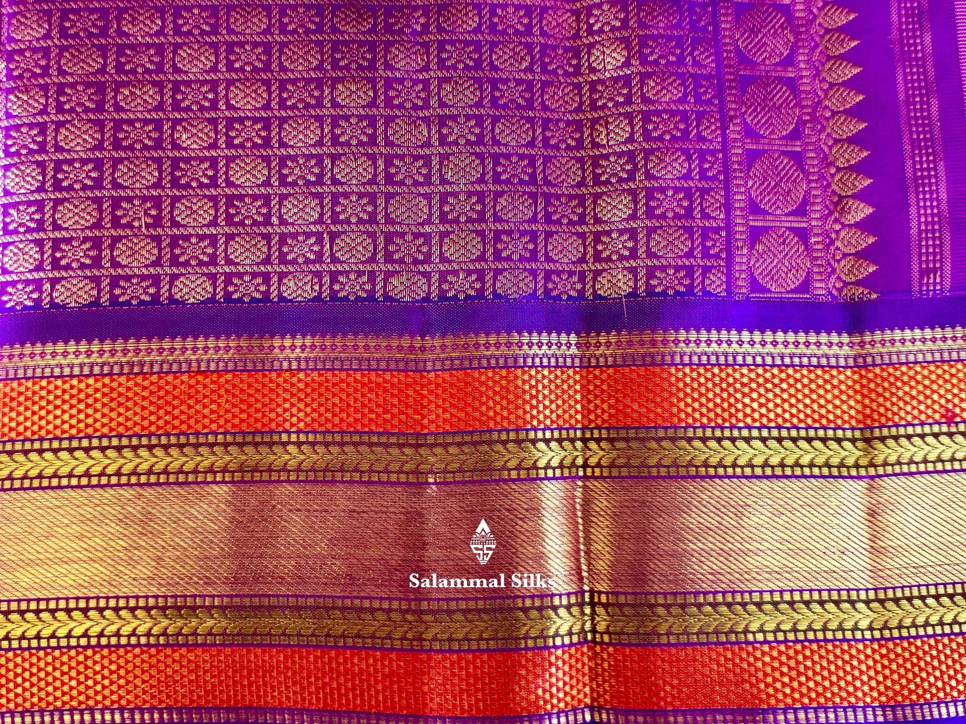 Light Peach Silk Saree with Multicolor Border