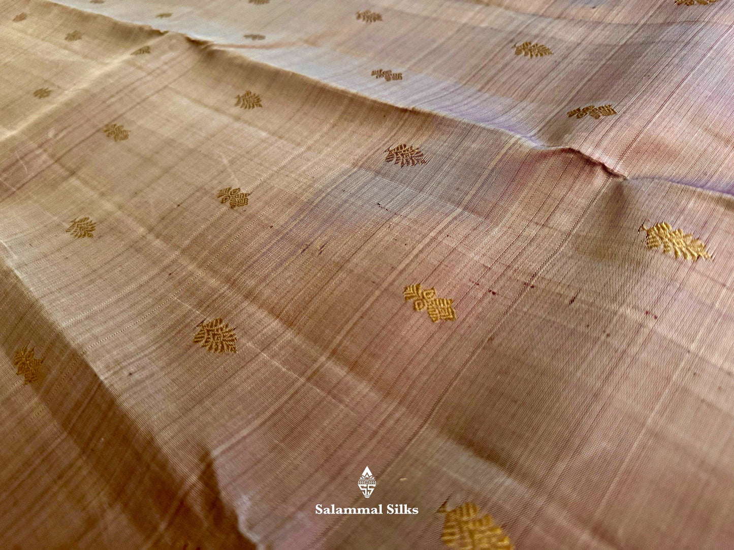 Pure Zari Onion Brown Silk Saree with Maroon Border