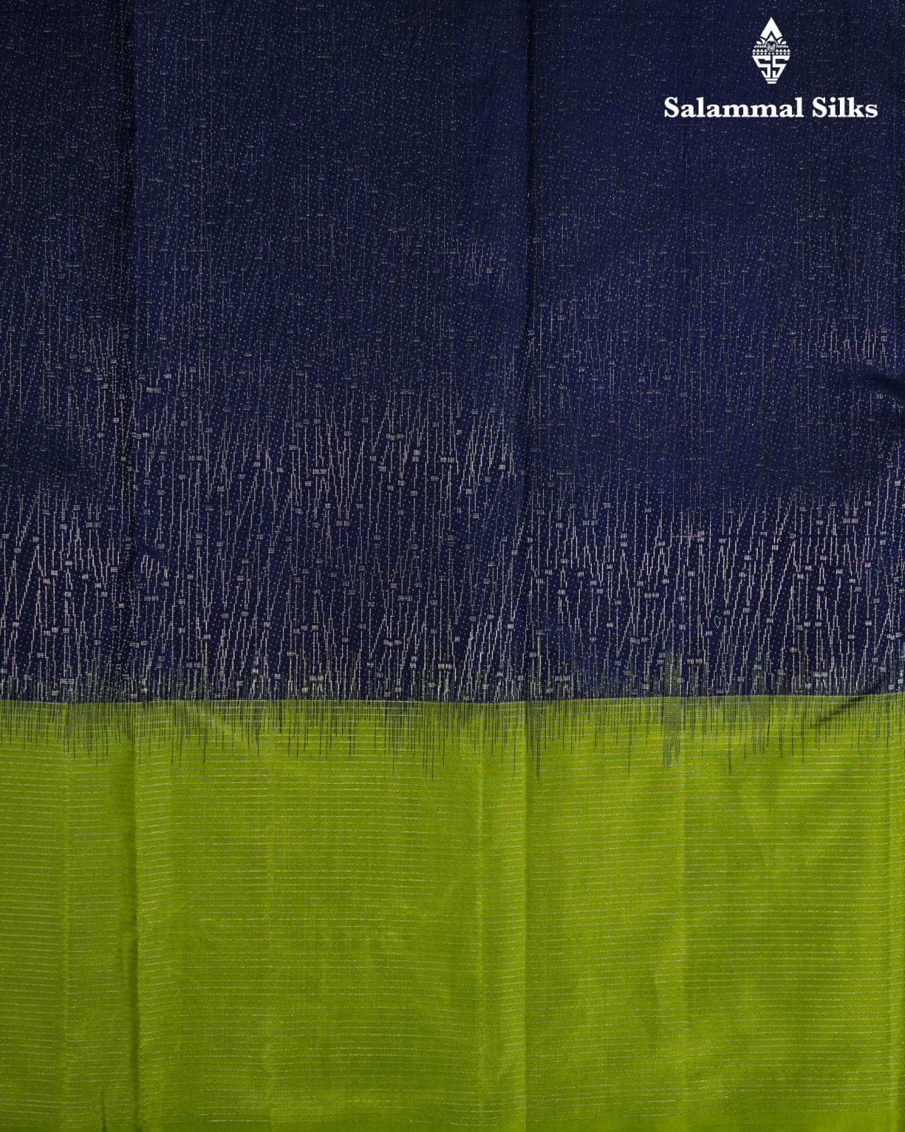 Dark Blue Silk Saree With Parrot Green Border