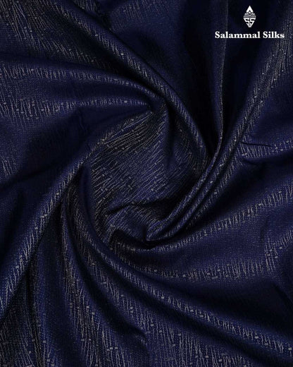 Dark Blue Silk Saree With Parrot Green Border