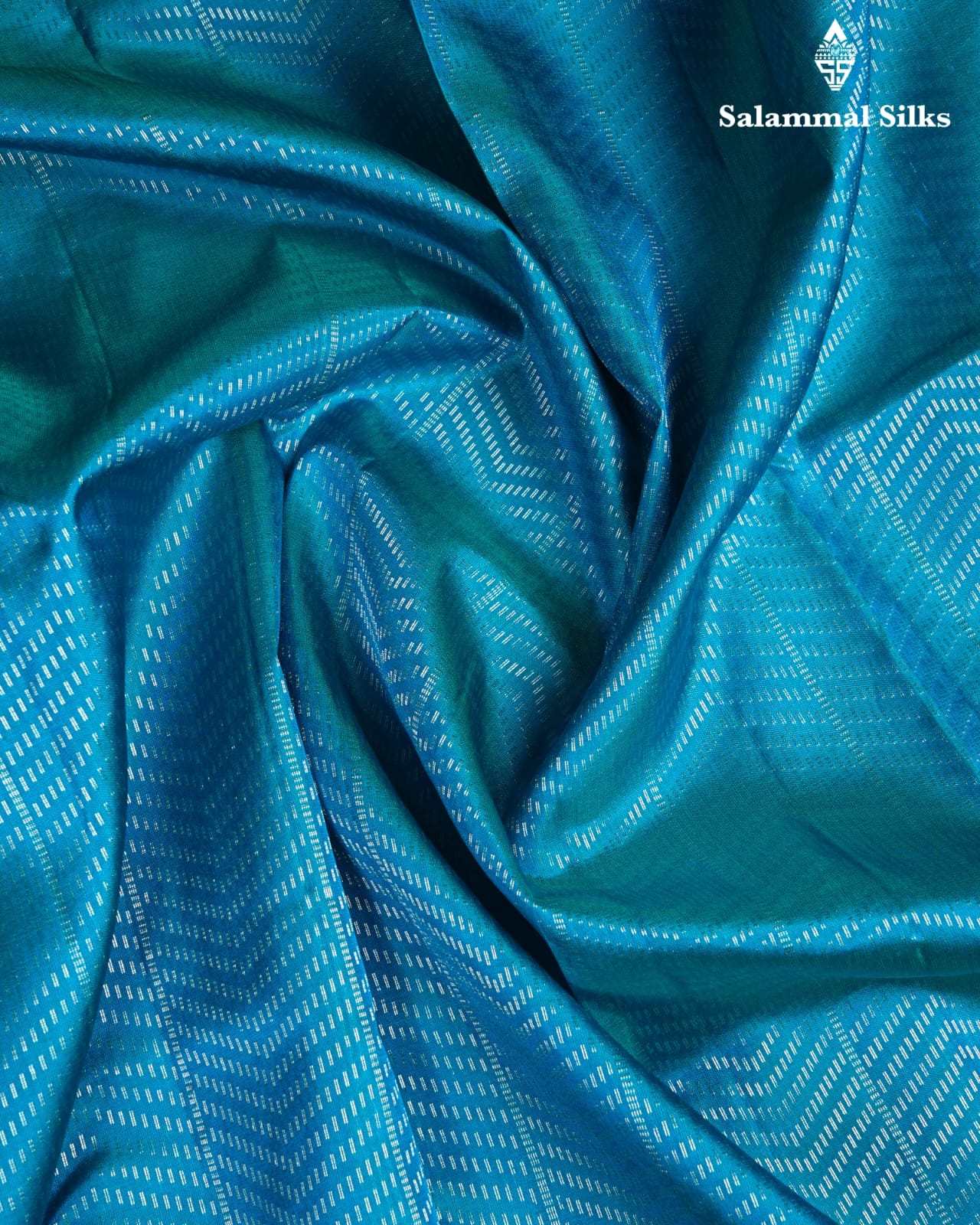 Blue Silk Saree with Mustard Yellow Border