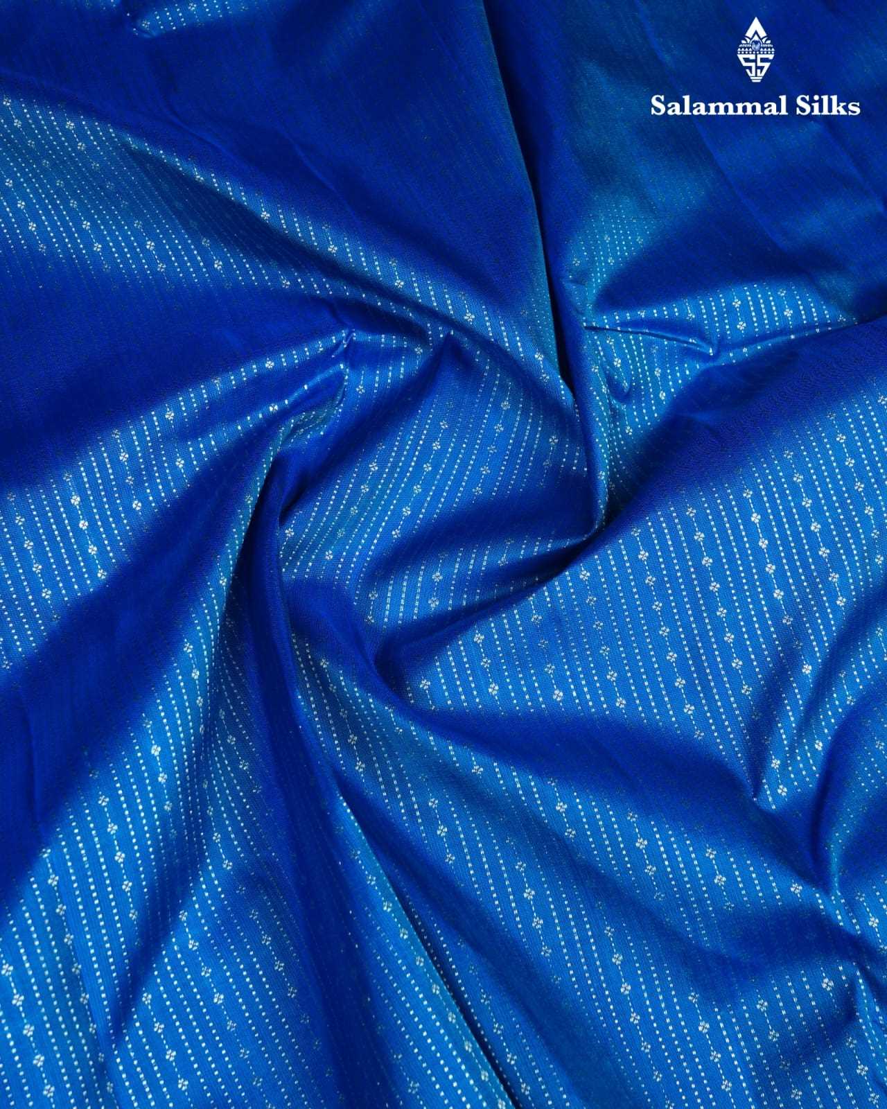 Blue Silk Saree With Sky Bule Border