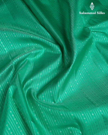 Green Silk Saree With Teal Border