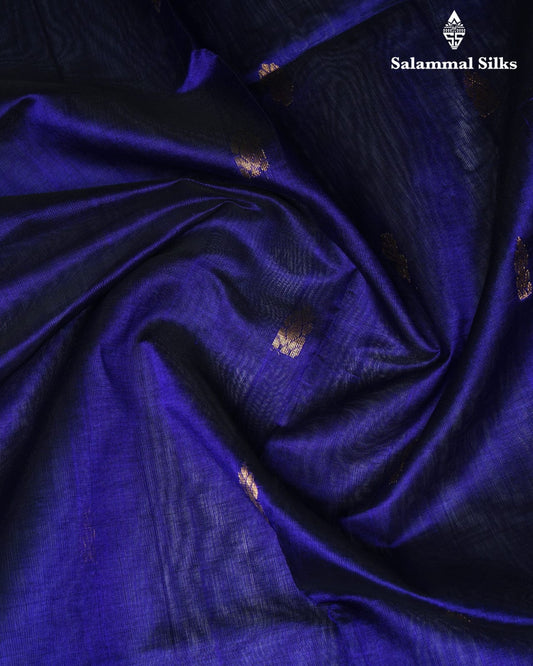 Violet Kanjivaram Pure Silk Cotton With Half White Border