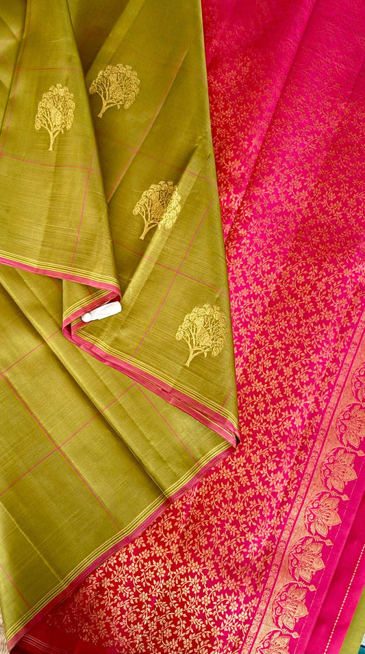 Pista Green Silk Saree