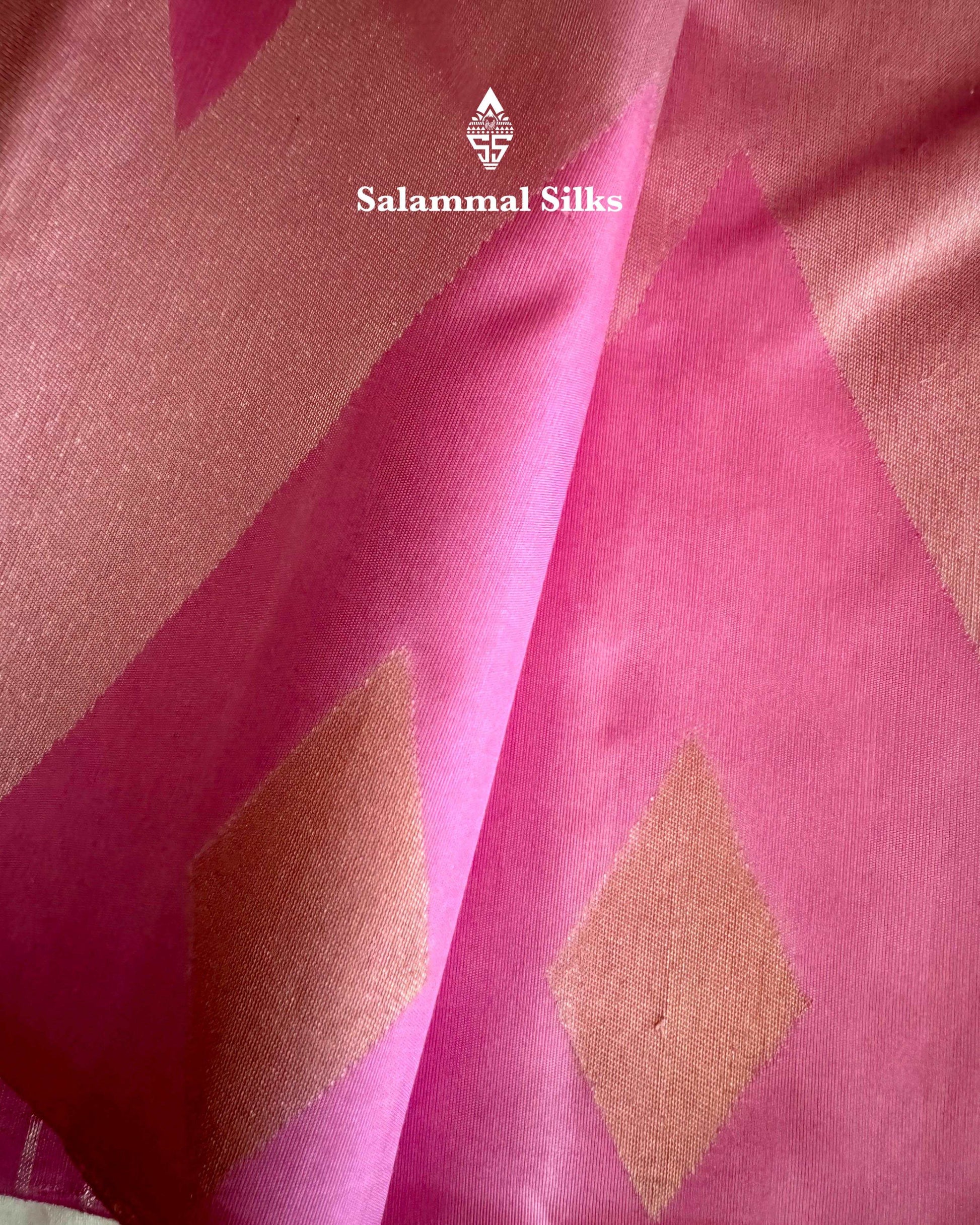 Half White Silk Saree with Baby Pink Border