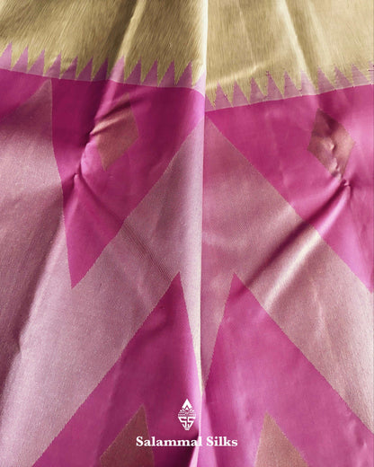 Half White Silk Saree with Baby Pink Border