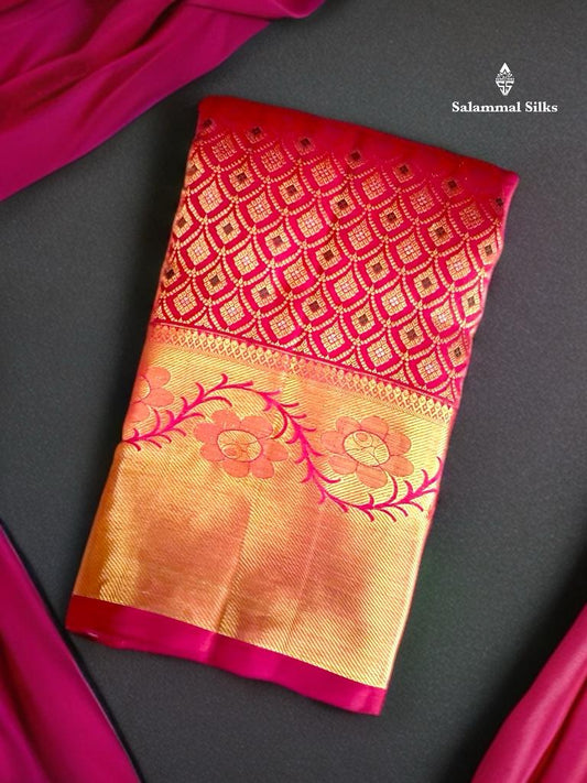 Red Jacquard Silk Saree