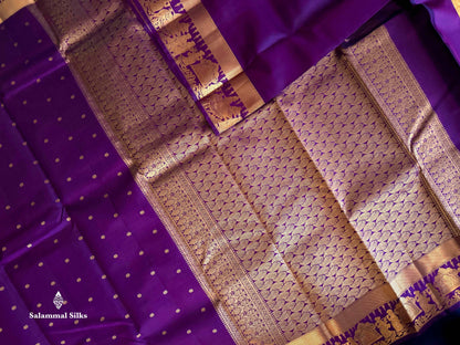 Dark Violet Silk Saree With Pallakku Border