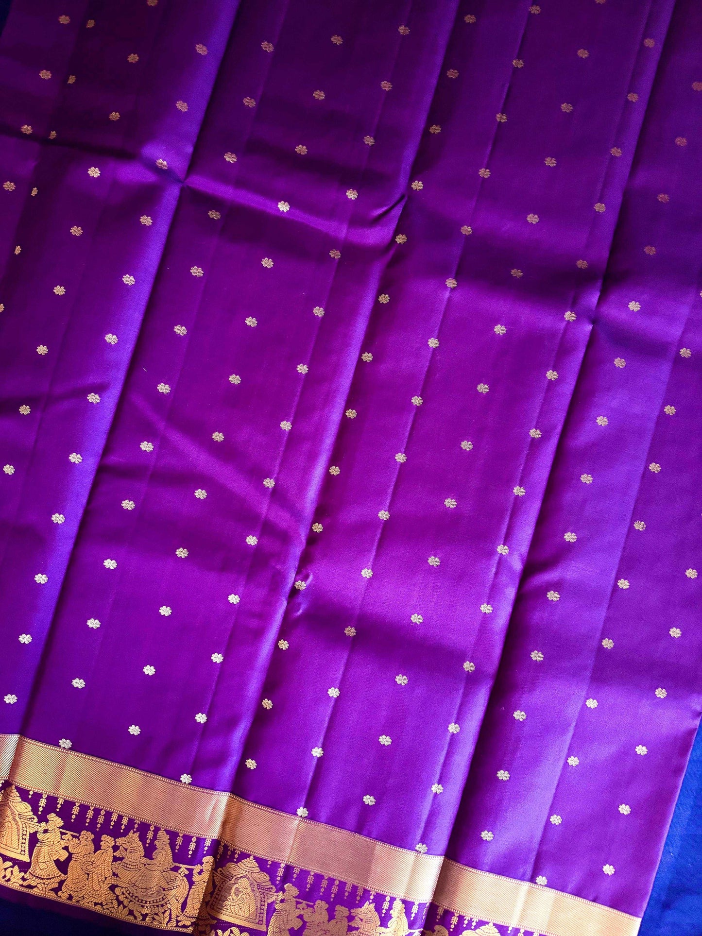 Dark Violet Silk Saree With Pallakku Border