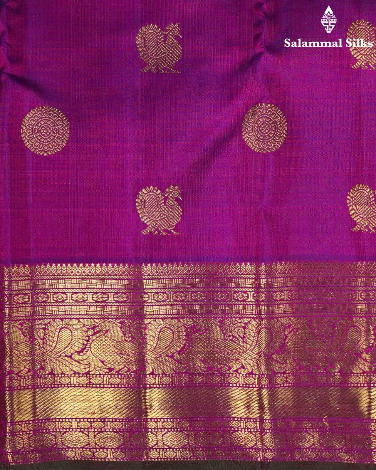 Pure Zari Magenta Rose Kanjivaram Pure Silk Saree