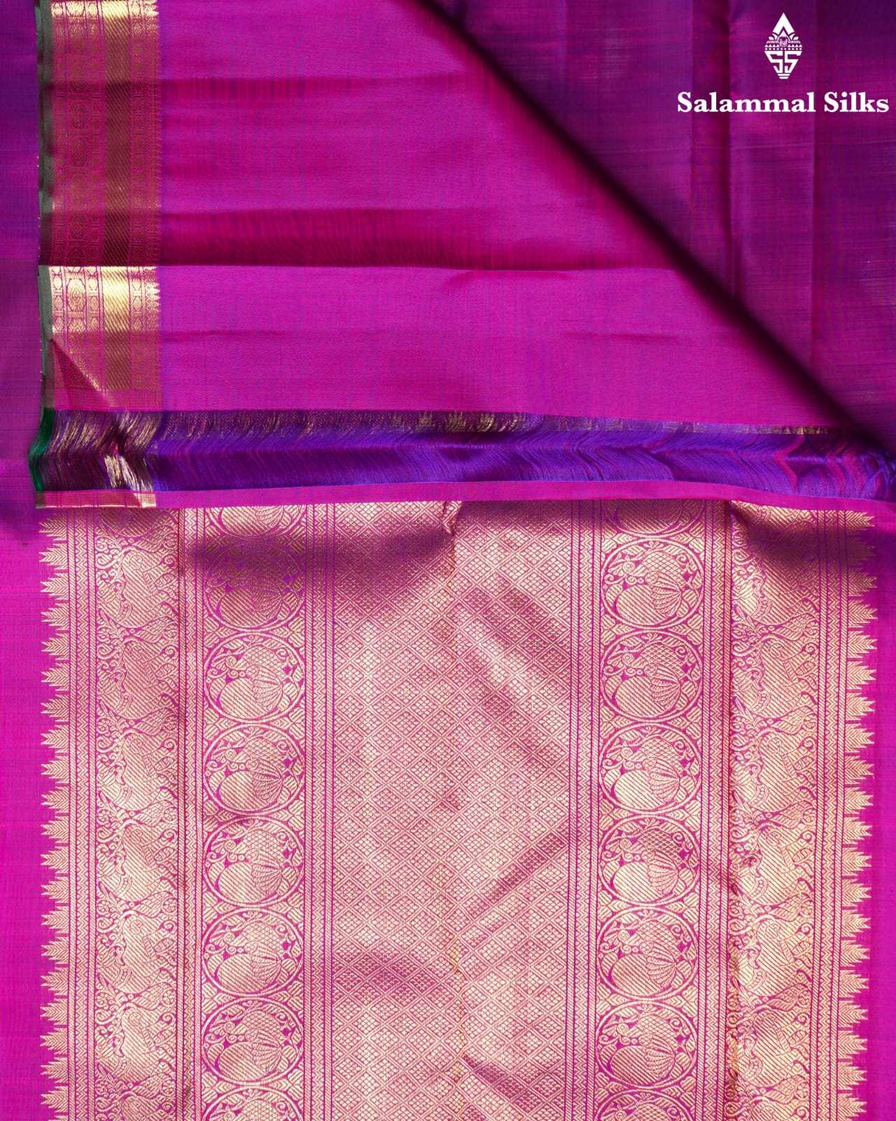 Pure Zari Magenta Rose Kanjivaram Pure Silk Saree