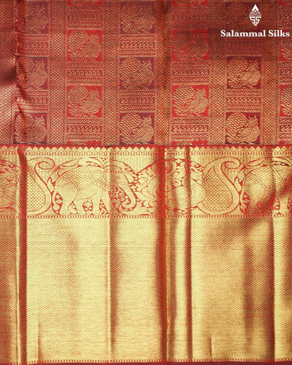 Pure Zari Kanchana With Red Kanjivaram Pure Silk Saree