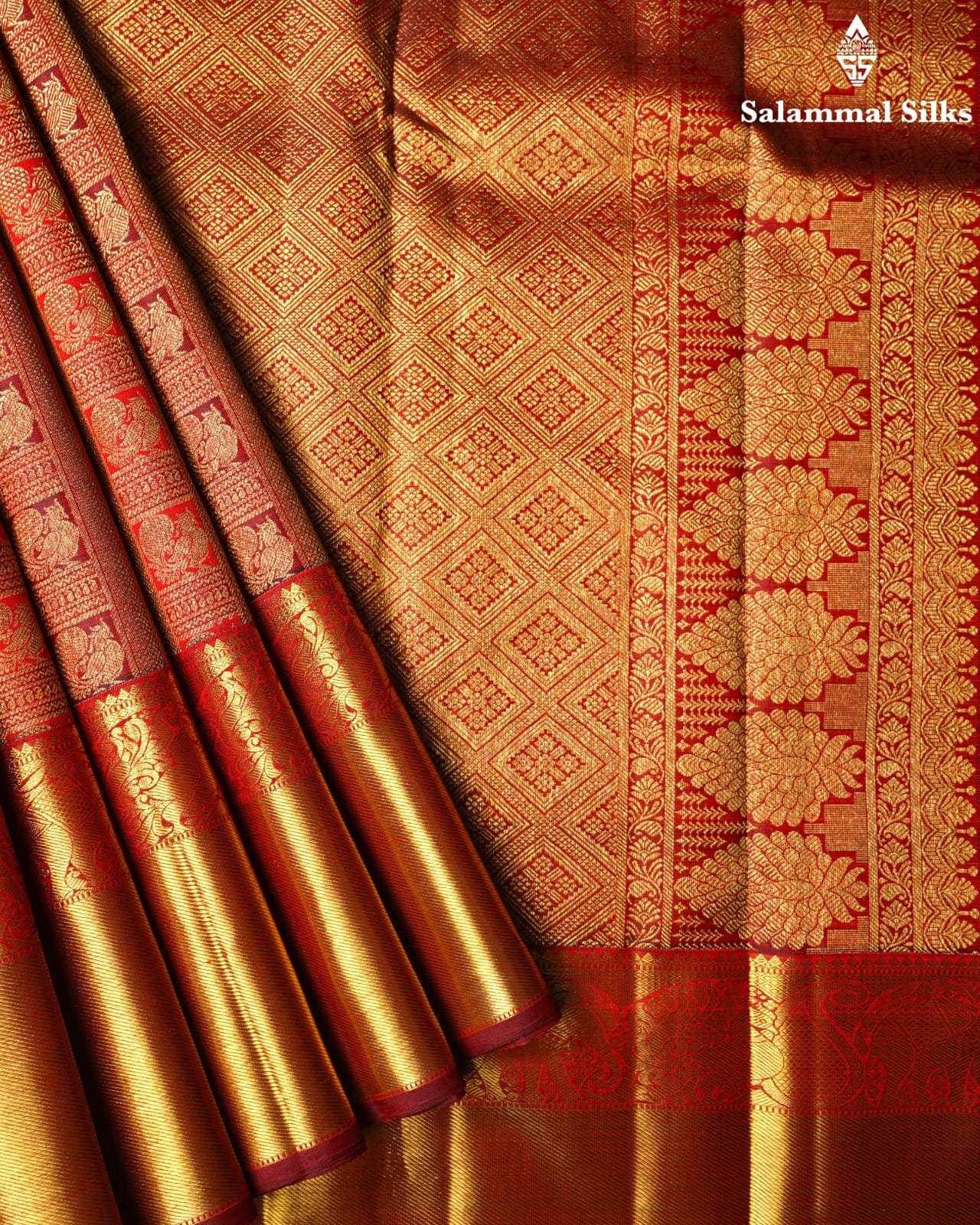 Pure Zari Kanchana With Red Kanjivaram Pure Silk Saree