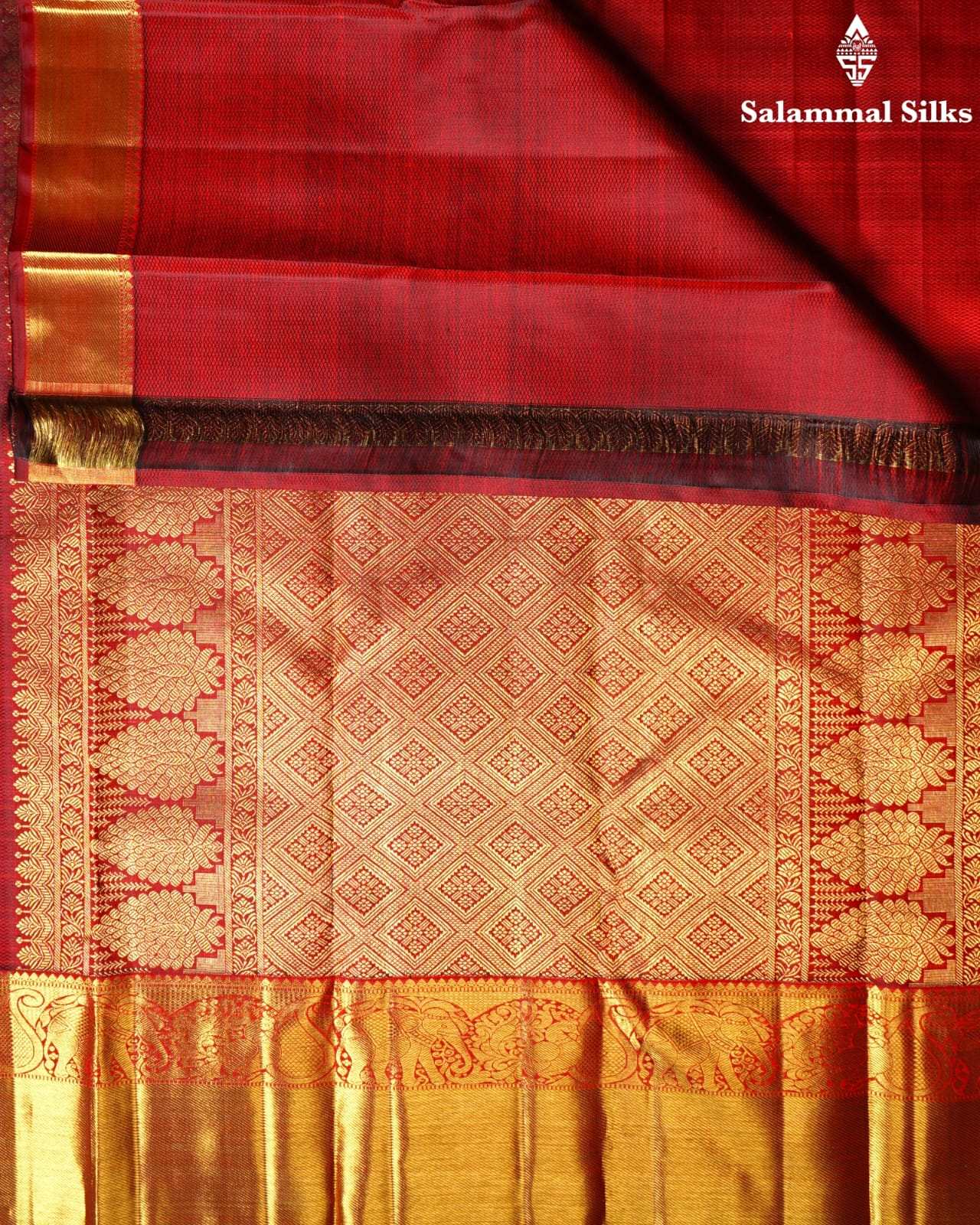 Pure Zari Kanchana With Red Kanjivaram Pure Silk Saree