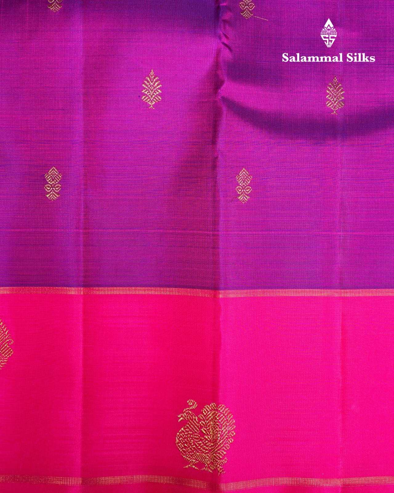 Pure Zari Vadamalli  Kanjivaram Pure Silk Saree With Pink Border