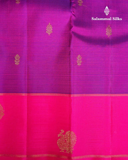 Pure Zari Vadamalli  Kanjivaram Pure Silk Saree With Pink Border