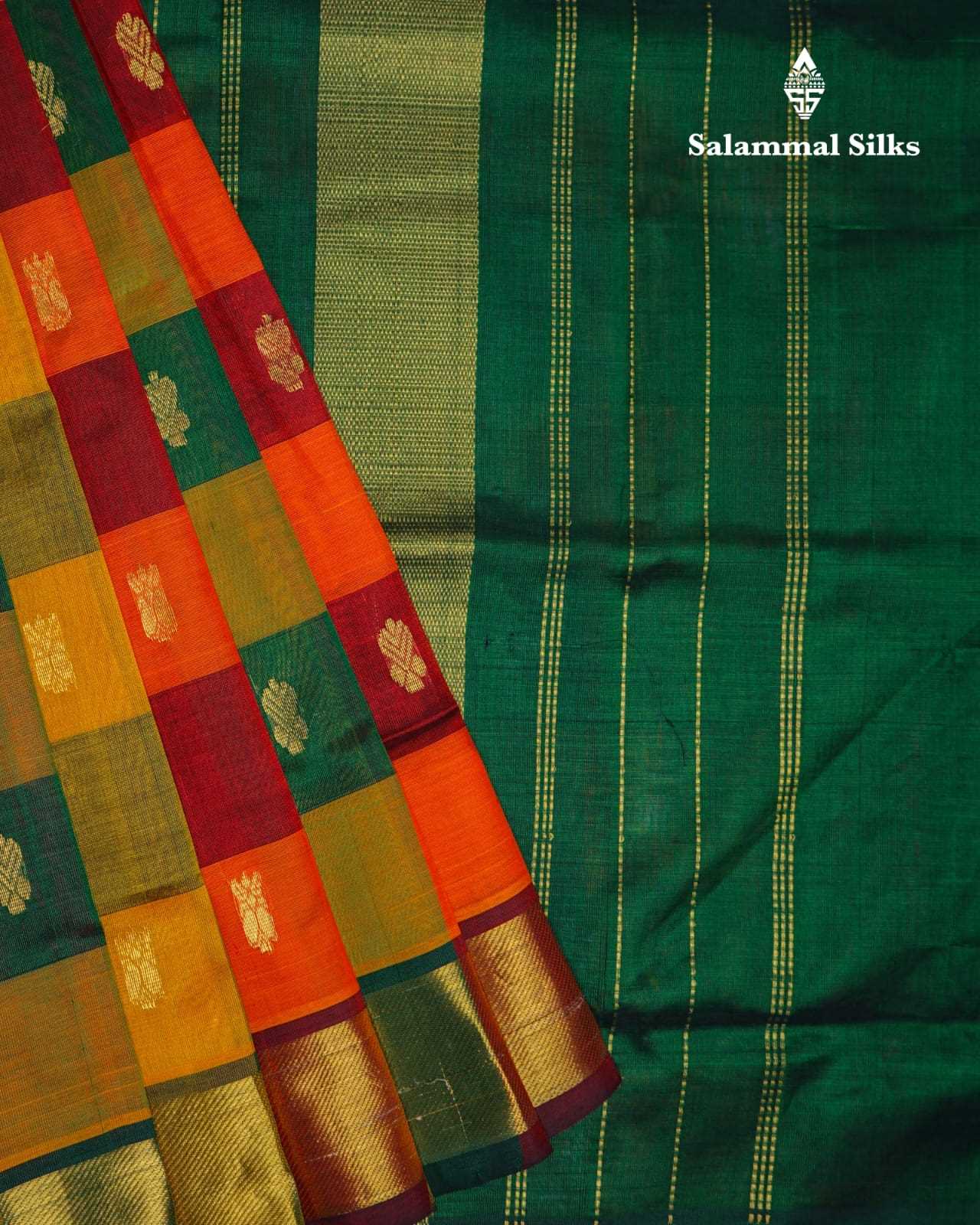 Palum Pazam Checks Kanjivaram Pure Silk Cotton