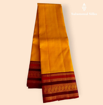 Yellow Silk Saree with Red Border