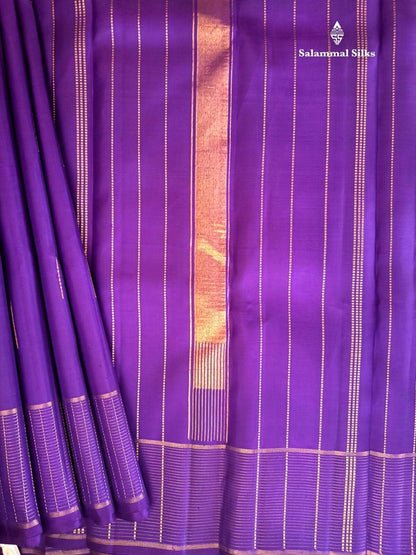 Pure Zari Dark Violet Kanjivaram Pure Silk Saree