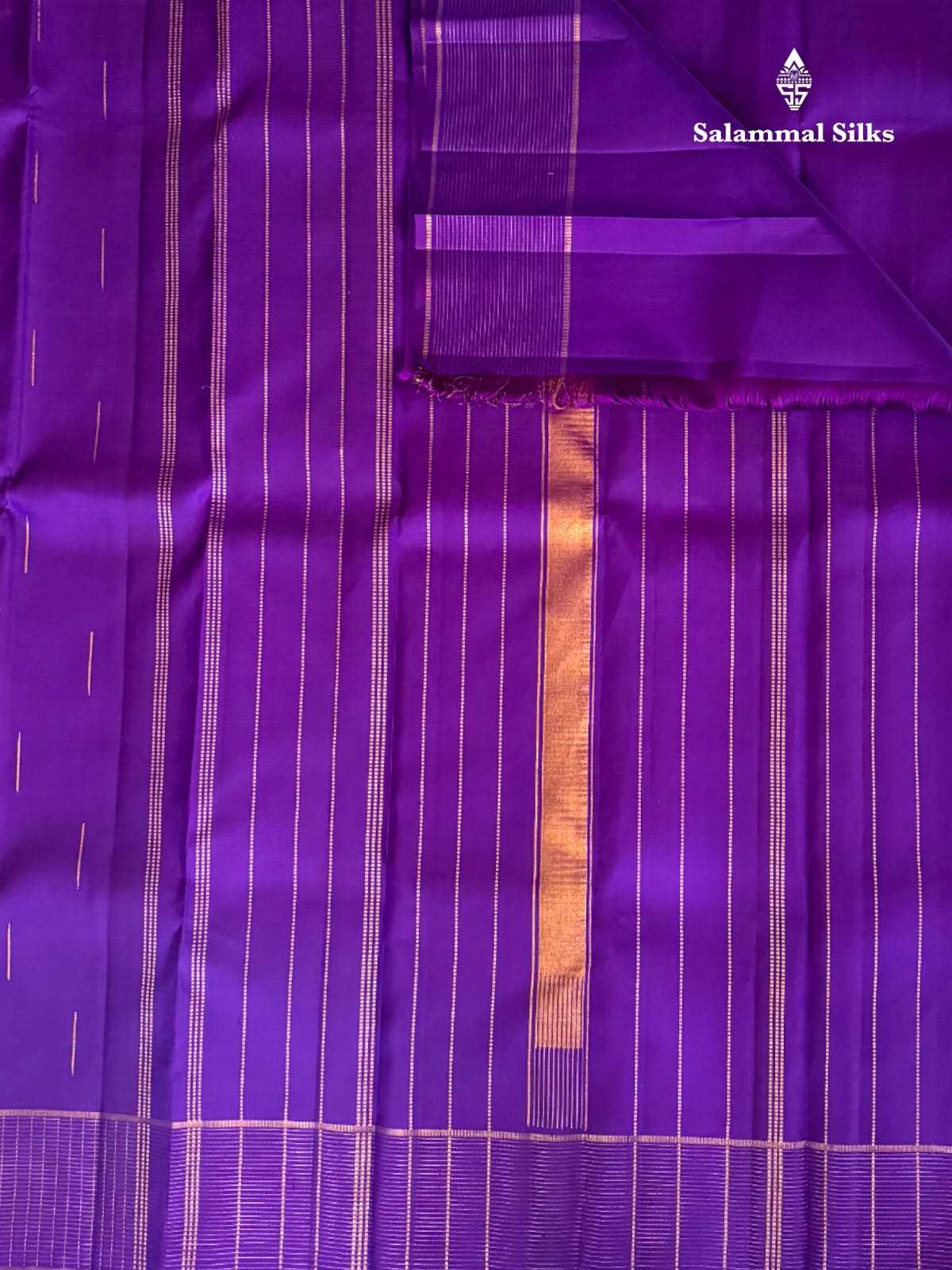 Pure Zari Dark Violet Kanjivaram Pure Silk Saree