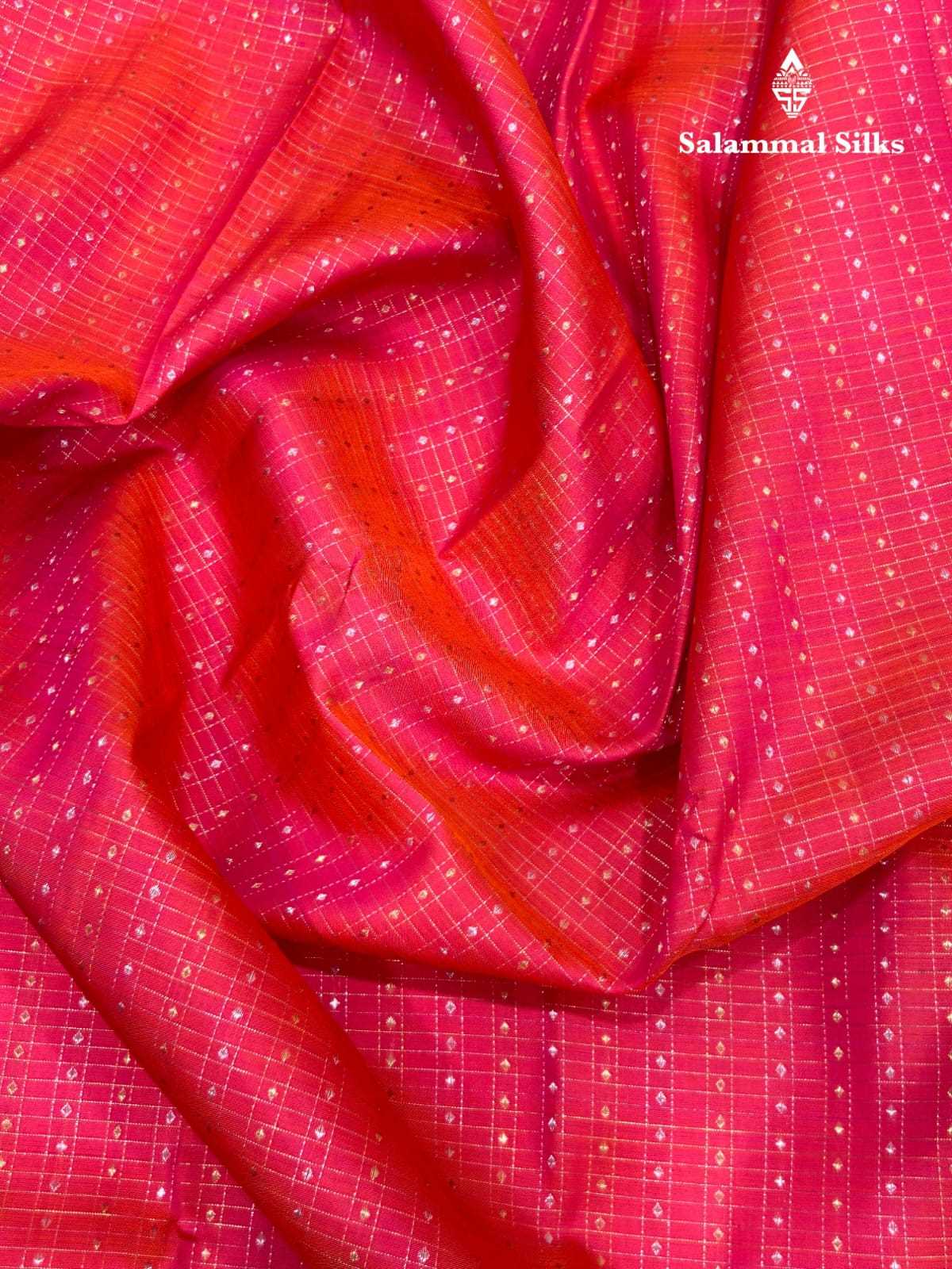 Pinkish Orange Silk Saree