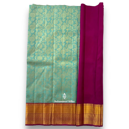 Pure Silk Pattu Pavadai (Rexsona) With Violet Blouse 44"